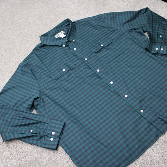 Duluth Shirt Men 3XL XXXL Green/Blue Plaid Untucked Soft Skills Standard Fit L/S - Picture 5 of 14